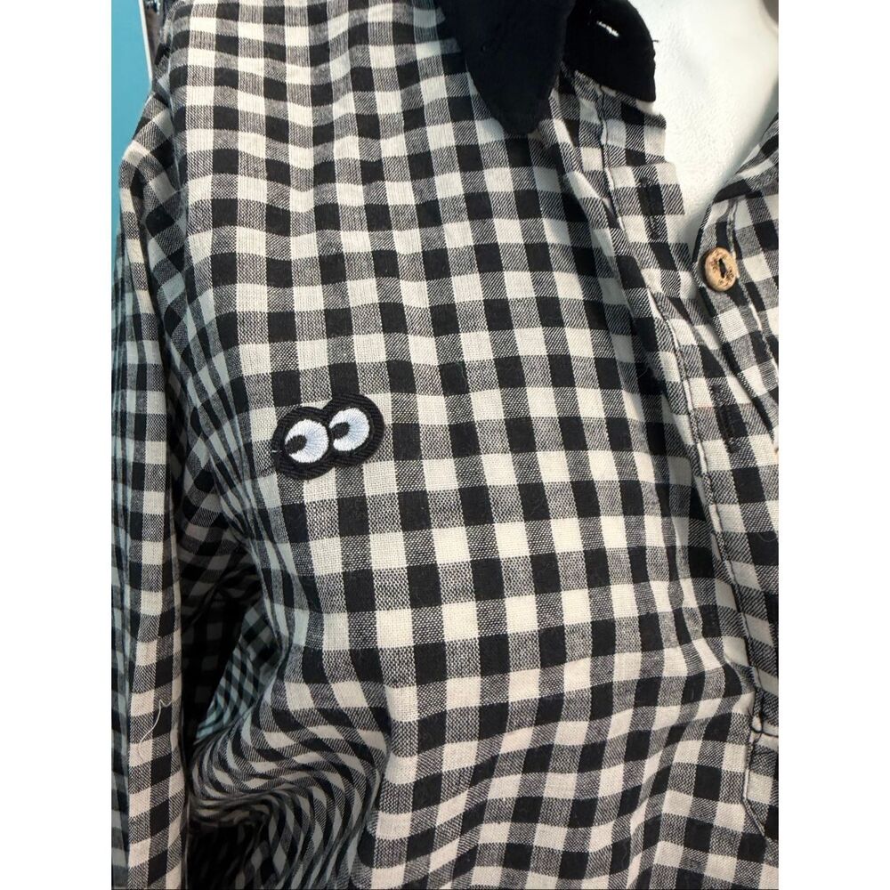 Buykud Black and white Gingham Check pullover Blouse Women’s Size XL NEW WITH TA - Picture 4 of 9